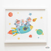 3 niños con cohete. Cuadros para decorar espacios infantiles