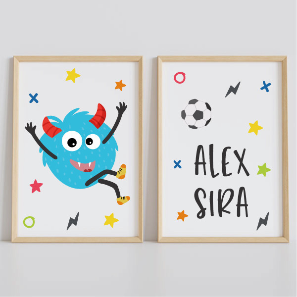 Tableaux décoratifs pour enfants et jeunes. Big Monster Football