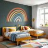Vinil decoratiu infantil súper arc de Sant Martí de colors per a paret habitació nena i nen