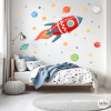 Vinil infantil coet espacial amb planetes, estrelles i lluna per habitació infantil StarStick