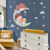 Dos hermanos en la luna. Vinilo decorativo infantil