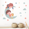Dos hermanos en la luna. Vinilo decorativo infantil