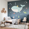 Vinilo infantil grande con temática submarina – Pegatina de ballena y animales marinos para una decoración encantadora