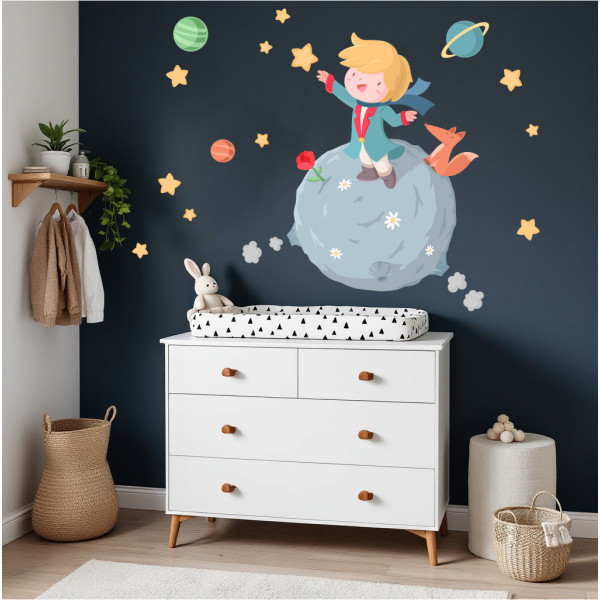 Stickers muraux pour chambre de bébé Le Petit Prince – Style doux et magique