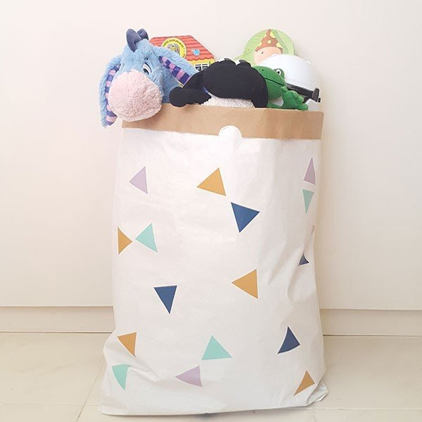 Sac organisateur en papier - Triangles moutarde