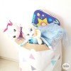 Sac Organisateur De Papier - Triangles Gris Rose