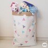 Sac Organisateur De Papier - Triangles Gris Rose