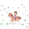 Sticker mural enfant - Cavalière - Cheval oseille