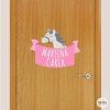Cavall gris - Vinil infantil nom per a portes