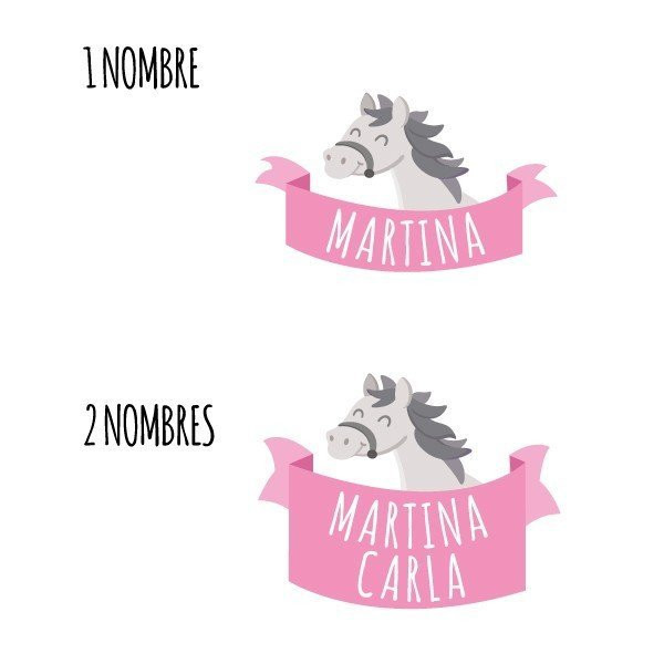 Cavall gris - Vinil infantil nom per a portes