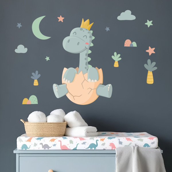 Vinilo infantil dinosaurio bebé – Decoración pared habitación bebé