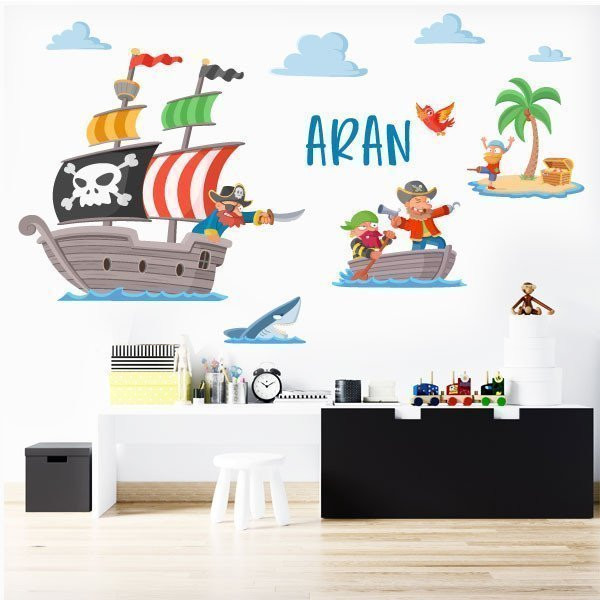 Piratas del tesoro - Vinilos infantiles para niños y niñas