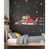 Vinil infantil cotxe de carreres amb cocodril i triangles decoratius per habitació infantil StarStick