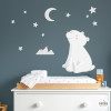 Vinilos bebé oso polar mirando estrellas – Decoración bebé
