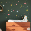 Vinilo infantil de estrellas decorativas - 85 estrellas en 3 colores personalizables