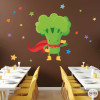 Vinilo Súper Brócoli - Decoración infantil para comedores escolares y aulas