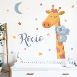Vinilos infantiles bebé Jirafa y Koala – pegatinas de pared para habitación de bebé