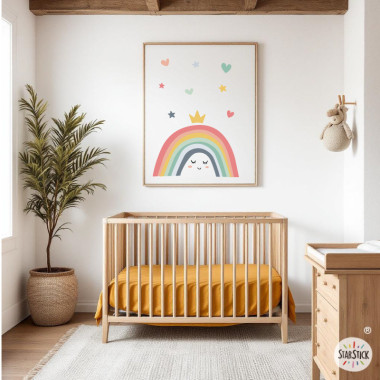 Tableau enfant personnalisé - Arc-en-ciel souriant
