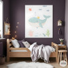 Quadre infantil personalitzat – La balena reina sota el mar | Decoració paret per a nena