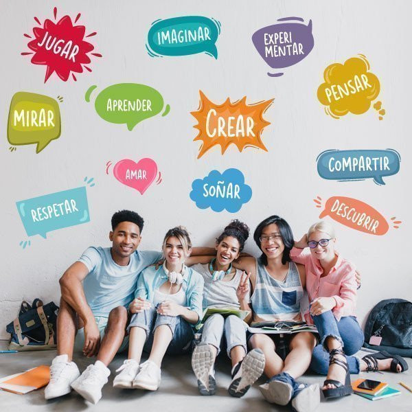 Vinilos decorativos para colegios con frases inspiradoras