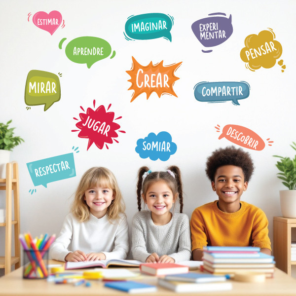 Pegatinas educativas para aulas, bibliotecas y zonas infantiles
