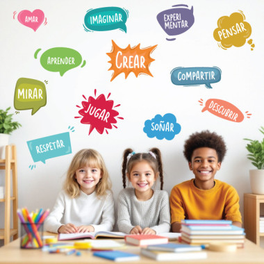 Vinilos educativos infantiles con frases motivadoras para escuelas y aulas