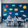 Stickers educativos en español para pared, fáciles de colocar