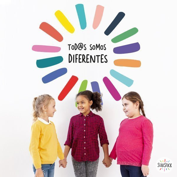 Decoración escuelas -Tod@s somos diferentes - Vinilos educativos para escuelas e institutos -Igualdad