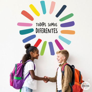 Vinilos decoración escuelas e institutos - Tod@s somos diferentes. DECORACIÓN IGUALDAD