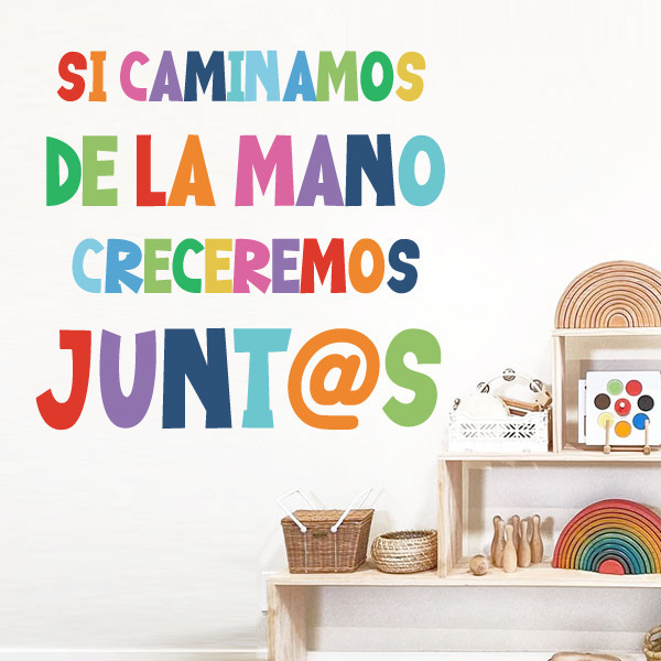 Decoració de l'aula amb vinils - Si caminem de la mà... - Tria idioma!