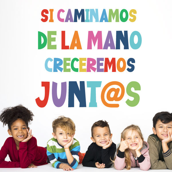 Decoració de l'aula amb vinils - Si caminem de la mà... - Tria idioma!