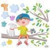 Sticker enfant - Garçon sur la branche d'arbre