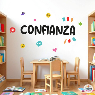 Confianza Vinilos Decorativos Motivacionales – Pegatinas para Pared Infantil y Escolar