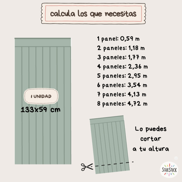 Panel de pared tipo friso autoadhesivo | Panel decorativo infantil | Zócalo adhesivo en varios colores