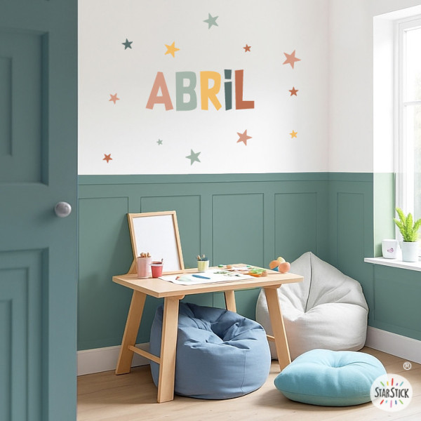 Autocollants personnalisés avec prénom – Décoration enfant Boho – Stickers muraux pour enfants