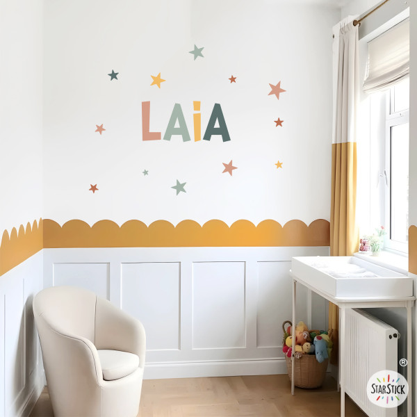 Autocollants personnalisés avec prénom – Décoration enfant Boho – Stickers muraux pour enfants
