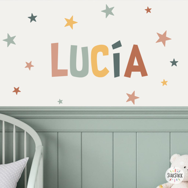 Vinilos personalizados con nombre – Decoración infantil Boho – Pegatinas de pared niños