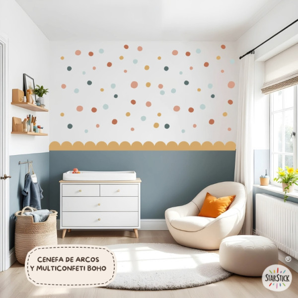 Vinils multi confeti per a Paret Boho – Adhesius decoratius – Stickers habitacions infantils