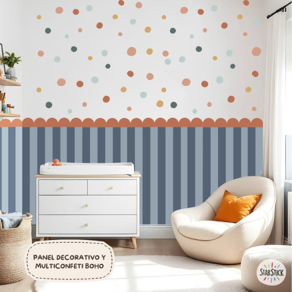 Vinils multi confeti per a Paret Boho – Adhesius decoratius – Stickers habitacions infantils