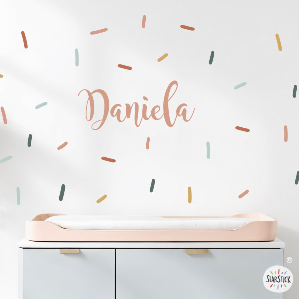 Vinilo decorativo Tiras de confeti estilo Boho – Pegatinas autoadhesivas para paredes