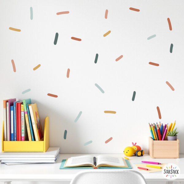 Vinilo decorativo Tiras de confeti estilo Boho – Pegatinas autoadhesivas para paredes