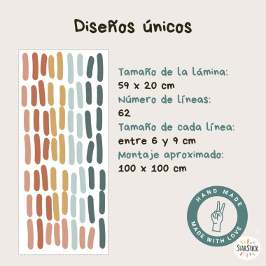 Vinil decoratiu Tires de confeti estil Boho – Adhesius autoadhesius per a parets