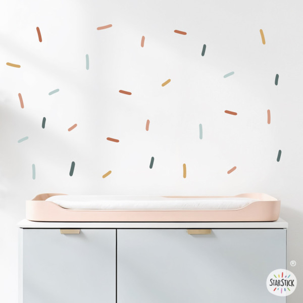 Vinilo decorativo Tiras de confeti estilo Boho – Pegatinas autoadhesivas para paredes
