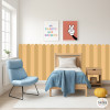 Panel de pared con rayas y borde festoneado | Papel pintado autoadhesivo | Zócalo decorativo