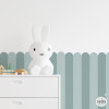 Panel de pared con rayas y borde festoneado | Papel pintado autoadhesivo | Zócalo decorativo