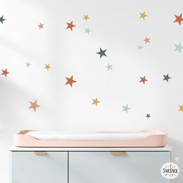 85 Boho Chic Stars | Self-Adhesive Wall Decals | Stickers for Walls, Furniture & More