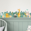 Cenefa infantil autoadhesiva animales de la selva para pared, vinilo decorativo habitación niños