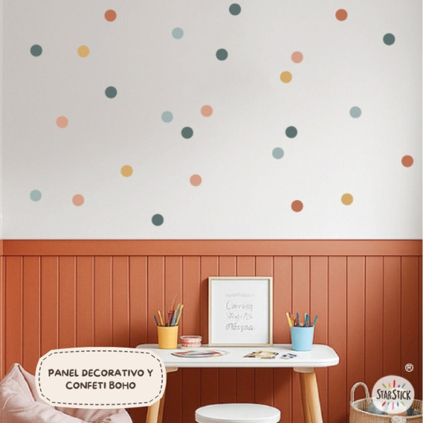 Vinils decoratius Confetis Boho – Adhesius de paret – Decoració nòrdica