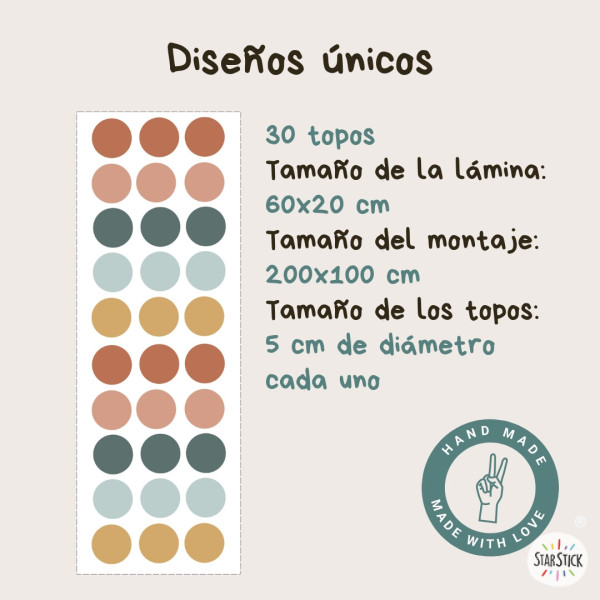 Vinils decoratius Confetis Boho – Adhesius de paret – Decoració nòrdica