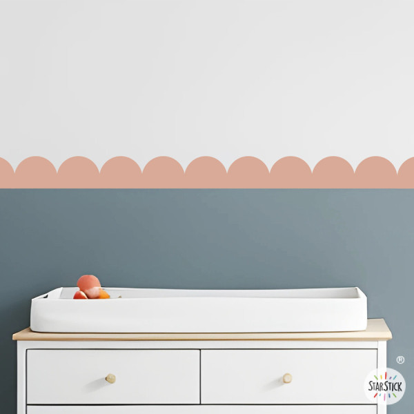 Frise décorative Arcs et Scallops | Stickers muraux personnalisables en couleur | Décoration murs